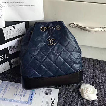 CHANEL'S GABRIELLE Small Backpack 24 Blue and Black A94485 