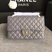 Chanel Lambskin Classic Flap Bag Grey A01112 25cm - 2