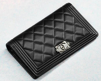 CHANEL Wallet A68722 Black 18cm