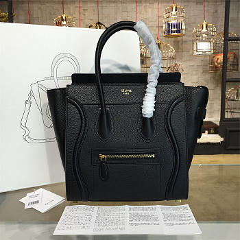 BagsAll Celine Leather Micro Luggage Z1089 Black 28cm