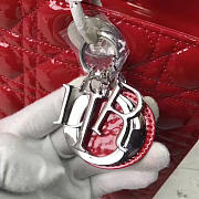 bagsAll Lady Dior Large 24 Red Shiny Silver Tone1590 - 6