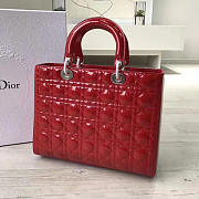 bagsAll Lady Dior Large 24 Red Shiny Silver Tone1590 - 2