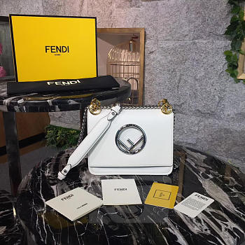 Fendi KanI F Logo White Leather 19cm