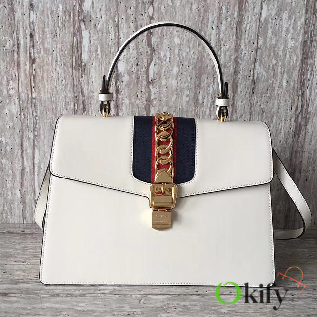 Gucci Sylvie Leather Maxi Top Handle Bag BagsAll 2137 - 1