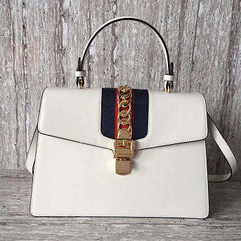 Gucci Sylvie Leather Maxi Top Handle Bag BagsAll 2137