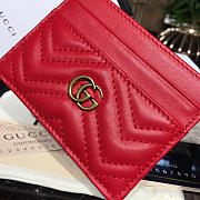 Gucci Marmont Card Case Nexthibiscus Red Leather BagsAll  - 4