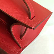 Hermès Kelly Pochette Epsom 22 Red/Silver BagsAll Z2678 - 2