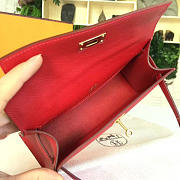 Hermès Kelly Pochette Epsom 22 Red/Silver BagsAll Z2678 - 6