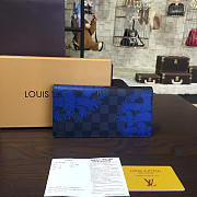 LOUIS VUITTON ZIPPY Wallet 19Monogram Blue 3151 - 1