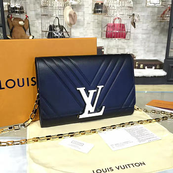 Louis Vuitton LOUISE CHAIN GM Black 3437 23cm
