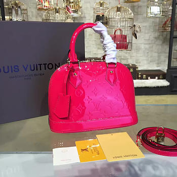 Louis Vuitton Alma BB SHINING RED Monogram Vernis Leather 3555 24cm 