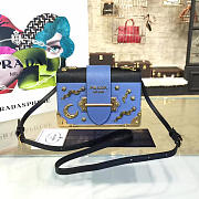 bagsAll Prada Cahier Leather 18 Shoulder Bag Meteor Light Blue 4275 - 1