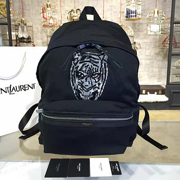 YSL Monogram Backpack 40 Black Canvas 4799
