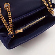 YSL Loulou Monogram Quilted Velvet 30 Shoulder Bag Large Blue 4811 - 6