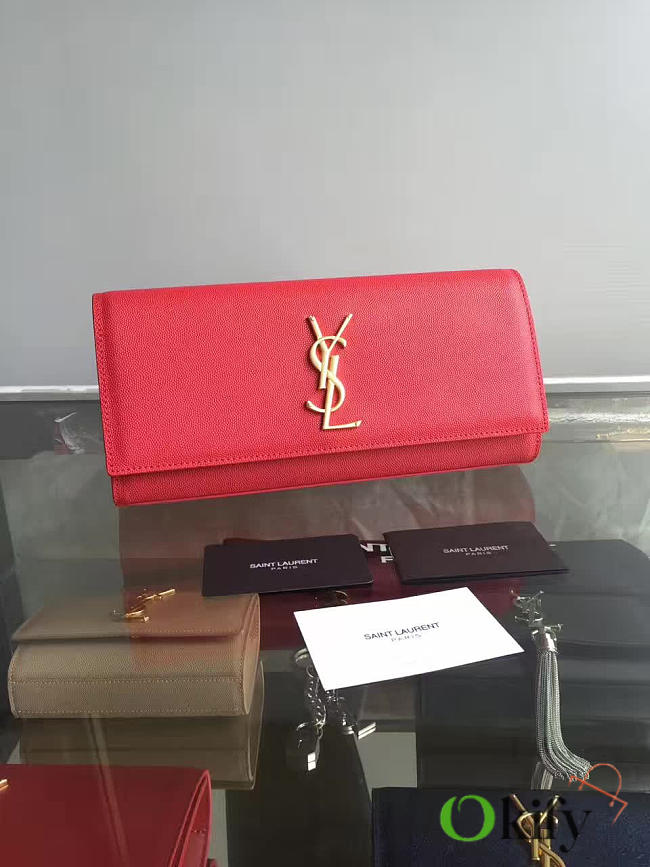 YSL MONOGRAM KATE Clutch GRAIN DE POUDRE EMBOSSED LEATHER BagsAll 4960 - 1