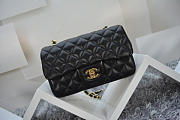 CHANEL Lambskin Leather Flap Bag With Gold/Silver Hardware Black 20cm - 4