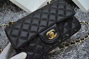 CHANEL Lambskin Leather Flap Bag With Gold/Silver Hardware Black 20cm - 3