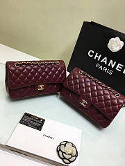 CHANEL Lambskin Leather Flap Bag Gold/Silver Wine Red BagsAll 25cm - 5