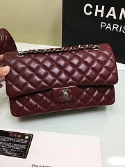 CHANEL Lambskin Leather Flap Bag Gold/Silver Wine Red BagsAll 25cm - 4