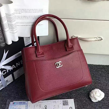 Chanel Calfskin Shopping Bag Burgundy A69929 VS00151 27cm