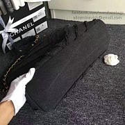 Chanel Canvas Patchwork Chevron Large Shopping Bag Black 260302 VS02391 40cm - 3