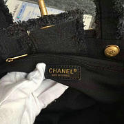 Chanel Canvas Patchwork Chevron Large Shopping Bag Black 260302 VS02391 40cm - 5