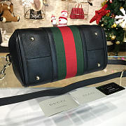 Gucci GG Supreme 32 Handle Bag Black Leather 2211 - 3