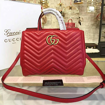 Gucci GG Marmont 26 Matelassé Red 