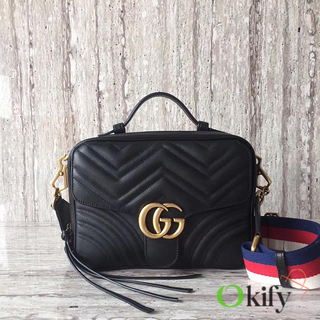 Gucci GG Marmont 25 Matelassé Black Leather 2249 - 1