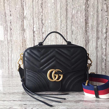 Gucci GG Marmont 25 Matelassé Black Leather 2249