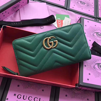 Gucci GG Leather Wallet Green BagsAll 2504