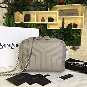 YSL Classic Toy 21 Monogram Bowling Gray Leather 4719 - 1