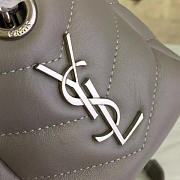 YSL Classic Toy 21 Monogram Bowling Gray Leather 4719 - 5