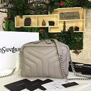 YSL Classic Toy 21 Monogram Bowling Gray Leather 4719 - 4
