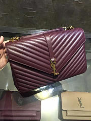 YSL Quilted Monogram College 32 Wine Red 5094 - 6