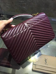 YSL Quilted Monogram College 32 Wine Red 5094 - 5
