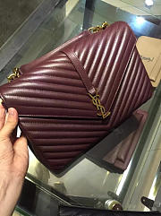 YSL Quilted Monogram College 32 Wine Red 5094 - 3