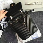Chanel Chevron Lambskin Backpack 24 Black Gold Hardware 170302 VS01805 - 5
