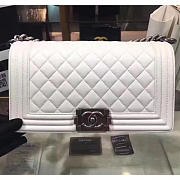 Chanel Quilted Lambskin Medium 25 Boy Bag White VS07017 - 5