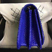 Chanel Snake Embossed Flap Shoulder Bag Blue A98774 20cm - 6