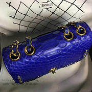 Chanel Snake Embossed Flap Shoulder Bag Blue A98774 20cm - 4