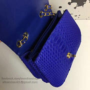 Chanel Snake Embossed Flap Shoulder Bag Blue A98774 20cm - 2
