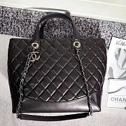 Chanel Caviar Quilted Lambskin Shopping Tote Bag Black 260301 VS02839 30cm - 1