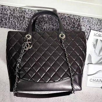 Chanel Caviar Quilted Lambskin Shopping Tote Bag Black 260301 VS02839 30cm