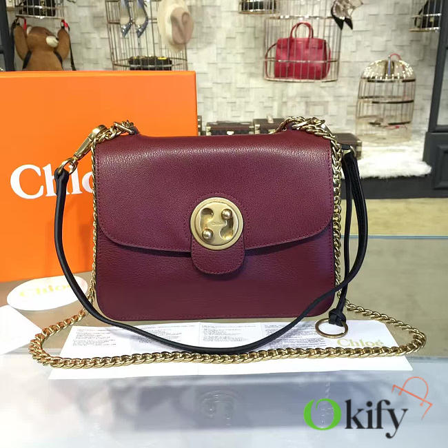 Chloe Leather Mily Wine Red 30 Z1259  - 1