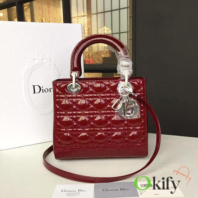 BagsAll Lady Dior 24 Wine Red 1625 - 1