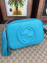 Gucci Soho Disco 21 Leather Bag Aqua Blue Z2374 - 2