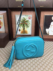 Gucci Soho Disco 21 Leather Bag Aqua Blue Z2374 - 3