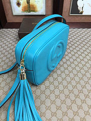 Gucci Soho Disco 21 Leather Bag Aqua Blue Z2374 - 4