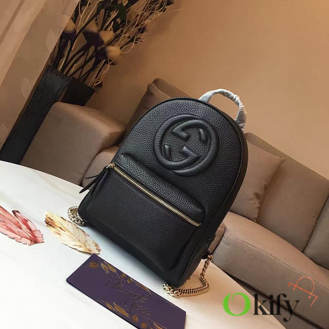 Gucci GG Backpack Black Leather 016 29cm - 1